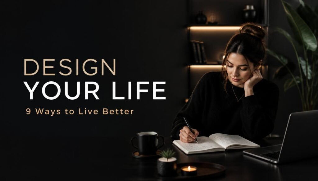 Person planning how to design your life at a minimalist desk